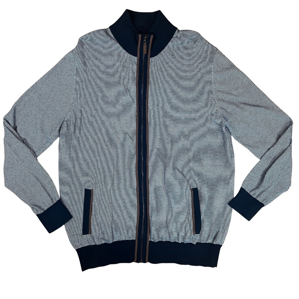 Daniel Bishop Heritage Navy White Stripe Zip Jacket‎ XL Cotton